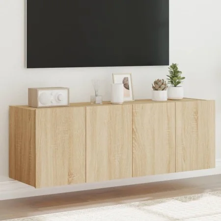 Wand-TV-Möbel mit LED-Lichtern, 2 Stück, Sonoma-Eiche, 60x35x41 cm. von , TV-Möbel - Ref: Foro24-837307, Preis: 88,49 €, Raba...