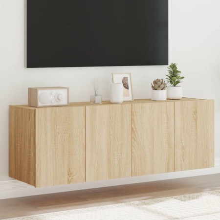 Wand-TV-Möbel mit LED-Lichtern, 2 Stück, Sonoma-Eiche, 60x35x41 cm. von , TV-Möbel - Ref: Foro24-837307, Preis: 89,59 €, Raba...