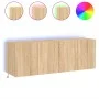 Muebles de TV de pared luces LED 2 uds roble Sonoma 60x35x41 cm by , TV Furniture - Ref: Foro24-837307, Price: 88,49 €, Disco...