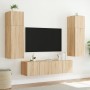 Wand-TV-Möbel mit LED-Lichtern, 2 Stück, Sonoma-Eiche, 60x35x41 cm. von , TV-Möbel - Ref: Foro24-837307, Preis: 89,59 €, Raba...
