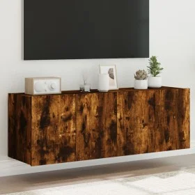 Muebles TV de pared luces LED 2 uds roble ahumado 60x35x41 cm de , Muebles TV - Ref: Foro24-837311, Precio: 88,57 €, Descuent...