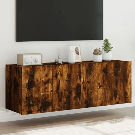Wand-TV-Möbel mit LED-Lichtern, 2 Stück, in geräucherter Eiche, 60x35x41 cm. von , TV-Möbel - Ref: Foro24-837311, Preis: 88,5...
