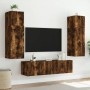 Wand-TV-Möbel mit LED-Lichtern, 2 Stück, in geräucherter Eiche, 60x35x41 cm. von , TV-Möbel - Ref: Foro24-837311, Preis: 89,6...