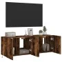 Wand-TV-Möbel mit LED-Lichtern, 2 Stück, in geräucherter Eiche, 60x35x41 cm. von , TV-Möbel - Ref: Foro24-837311, Preis: 88,5...