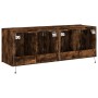 Wand-TV-Möbel mit LED-Lichtern, 2 Stück, in geräucherter Eiche, 60x35x41 cm. von , TV-Möbel - Ref: Foro24-837311, Preis: 89,6...