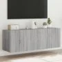 Wand-TV-Möbel mit LED-Lichtern, 2 Stück, in Sonoma-Grau, 60x35x41 cm. von , TV-Möbel - Ref: Foro24-837313, Preis: 91,50 €, Ra...