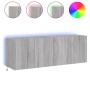 Wand-TV-Möbel mit LED-Lichtern, 2 Stück, in Sonoma-Grau, 60x35x41 cm. von , TV-Möbel - Ref: Foro24-837313, Preis: 92,63 €, Ra...