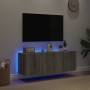 Wand-TV-Möbel mit LED-Lichtern, 2 Stück, in Sonoma-Grau, 60x35x41 cm. von , TV-Möbel - Ref: Foro24-837313, Preis: 92,63 €, Ra...