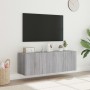 Wand-TV-Möbel mit LED-Lichtern, 2 Stück, in Sonoma-Grau, 60x35x41 cm. von , TV-Möbel - Ref: Foro24-837313, Preis: 92,63 €, Ra...