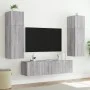 Wand-TV-Möbel mit LED-Lichtern, 2 Stück, in Sonoma-Grau, 60x35x41 cm. von , TV-Möbel - Ref: Foro24-837313, Preis: 91,50 €, Ra...