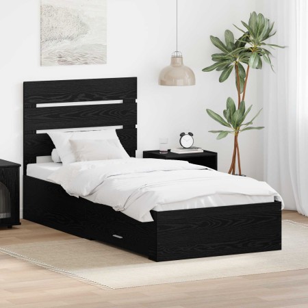 Estructura de cama con cajón Roble Negro 100 x 200 cm en Conjuntos de muebles | Comprar online en Foro24