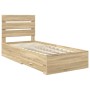 Estructura de cama con cajón Roble Sonoma 90 x 200 cm en Conjuntos de muebles | Comprar online en Foro24