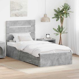 Estructura de cama con cajón Gris Concreto 90 x 200 cm en Conjuntos de muebles | Comprar online en Foro24