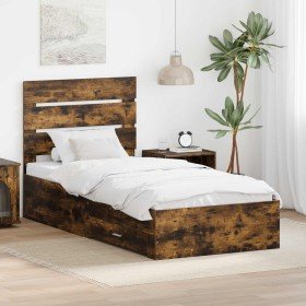 Estructura de cama con cajón Roble ahumado 90 x 200 cm en Conjuntos de muebles | Comprar online en Foro24