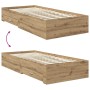 Estructura de cama con cajón Roble artesanal 90 x 200 cm en Conjuntos de muebles | Comprar online en Foro24