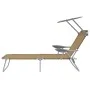 Folding sun lounger with taupe steel awning by vidaXL, Loungers - Ref: Foro24-44297, Price: 102,20 €, Discount: %