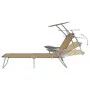 Folding sun lounger with taupe steel awning by vidaXL, Loungers - Ref: Foro24-44297, Price: 102,20 €, Discount: %