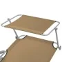 Folding sun lounger with taupe steel awning by vidaXL, Loungers - Ref: Foro24-44297, Price: 102,20 €, Discount: %