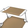 Klappbare Sonnenliege mit taupefarbener Stahlmarkise von vidaXL, Liegen - Ref: Foro24-44297, Preis: 110,86 €, Rabatt: %