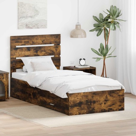 Estructura de cama con cajón Roble ahumado 90 x 190 cm en Conjuntos de muebles | Comprar online en Foro24