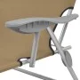 Folding sun lounger with taupe steel awning by vidaXL, Loungers - Ref: Foro24-44297, Price: 102,20 €, Discount: %