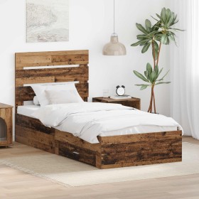 Estructura de cama con cajón Madera vieja 90 x 190 cm en Conjuntos de muebles | Comprar online en Foro24
