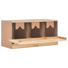 Chicken nesting box 3 compartments made of pine wood 96x40x45 cm by vidaXL, Egg incubators - Ref: Foro24-170656, Price: 95,14...