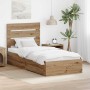 Estructura de cama con cajón Roble artesanal 90 x 190 cm en Conjuntos de muebles | Comprar online en Foro24
