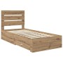 Estructura de cama con cajón Roble artesanal 90 x 190 cm en Conjuntos de muebles | Comprar online en Foro24