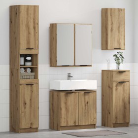 Juego de muebles de baño con cajón 3 pcs Roble artesanal en Muebles de baño | Comprar online en Foro24