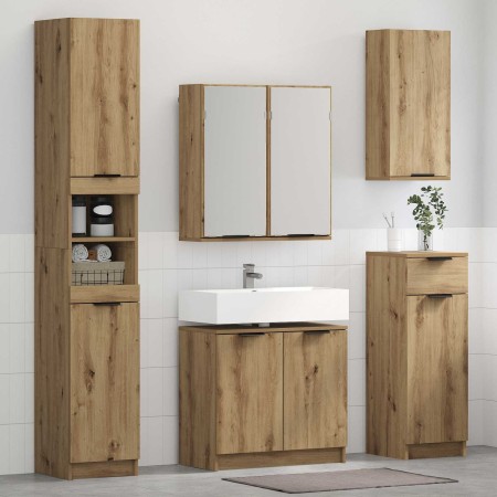 Juego de muebles de baño con cajón 5 pcs Roble artesanal en Muebles de baño | Comprar online en Foro24