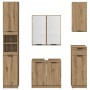 Juego de muebles de baño con cajón 5 pcs Roble artesanal en Muebles de baño | Comprar online en Foro24