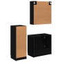 Juego de muebles de baño 3 pcs Roble Negro Madera de ingeniería en Muebles de baño | Comprar online en Foro24