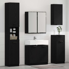 Juego de muebles de baño 4 pcs Roble Negro Madera de ingeniería en Muebles de baño | Comprar online en Foro24