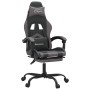 Silla gaming giratoria y reposapiés cuero sintético negro gris en Sillas gaming | Comprar online en Foro24