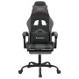 Silla gaming giratoria y reposapiés cuero sintético negro gris en Sillas gaming | Comprar online en Foro24