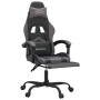 Silla gaming giratoria y reposapiés cuero sintético negro gris en Sillas gaming | Comprar online en Foro24