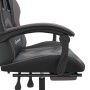 Silla gaming giratoria y reposapiés cuero sintético negro gris en Sillas gaming | Comprar online en Foro24