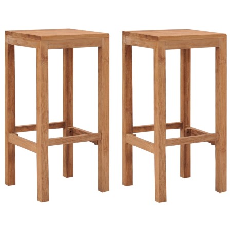 Taburetes de barra de cocina 2 unidades madera maciza de teca de , Taburetes de cocina - Ref: Foro24-287232, Precio: 139,16 €...