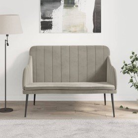 Banco de terciopelo gris claro 110x76x80 cm en Bancos | Comprar online en Foro24