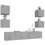 Set de muebles para TV 6 pzas madera contrachapada gris Sonoma