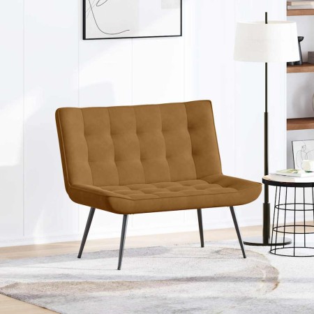 Banco de terciopelo marrón 110x74x84 cm en Bancos | Comprar online en Foro24