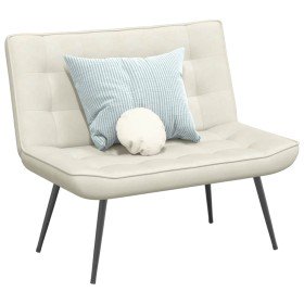 Banco de terciopelo color crema 110x74x84 cm en Bancos | Comprar online en Foro24