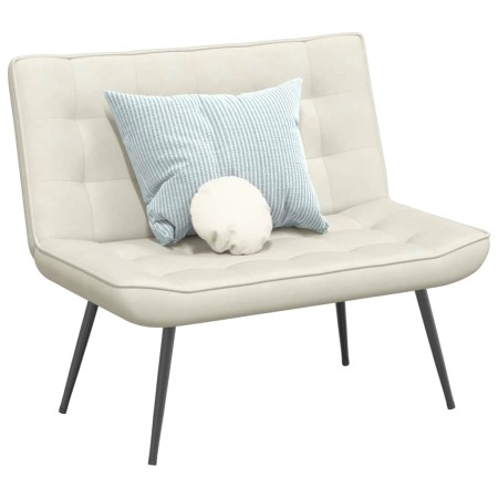 Banco de terciopelo color crema 110x74x84 cm en Bancos | Comprar online en Foro24