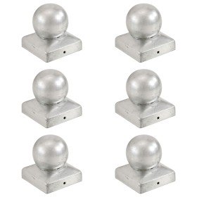 Tapas para postes 6 uds metal galvanizado globo final 71x71 mm en Accesorios para rejas y vallas | Comprar online en Foro24