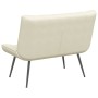Banco de terciopelo color crema 110x74x84 cm en Bancos | Comprar online en Foro24