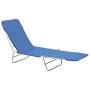 Tumbonas plegables 2 unidades acero y tela azul de vidaXL, Tumbonas - Ref: Foro24-44299, Precio: 101,08 €, Descuento: %