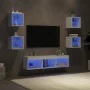 Muebles de TV de pared con LED 7 pzas madera ingeniería blanco de , Muebles TV - Ref: Foro24-3216583, Precio: 129,41 €, Descu...