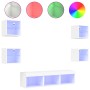 Muebles de TV de pared con LED 7 pzas madera ingeniería blanco de , Muebles TV - Ref: Foro24-3216583, Precio: 132,52 €, Descu...