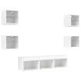 Muebles de TV de pared con LED 7 pzas madera ingeniería blanco de , Muebles TV - Ref: Foro24-3216583, Precio: 129,41 €, Descu...